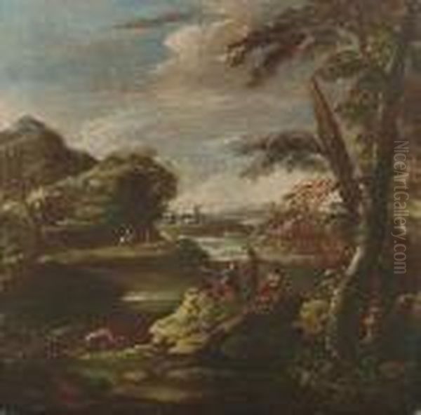 Paesaggio Con Figure Oil Painting by Salvator Rosa