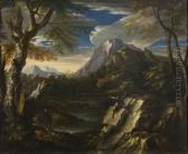 Paesaggio Con Figure Oil Painting by Salvator Rosa