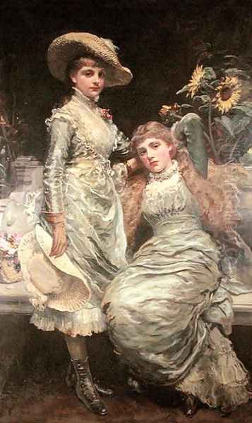 The Two Sisters Oil Painting by James Sant