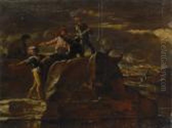 La Sosta Dei Guerrieri Oil Painting by Salvator Rosa