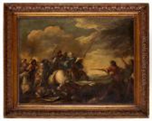 Bataljscen Oil Painting by Salvator Rosa