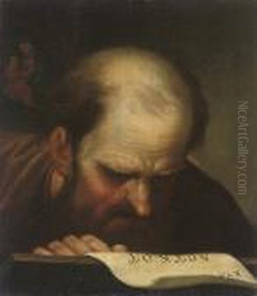 Saint Luke Reading Oil Painting by Salvator Rosa