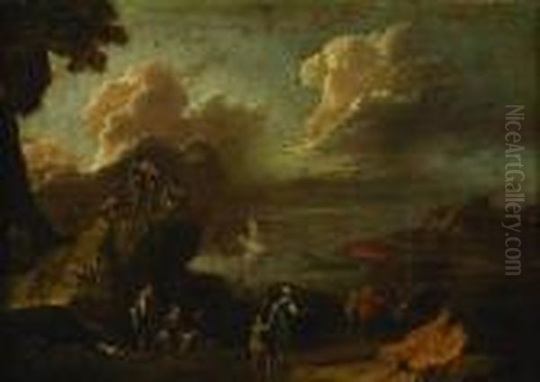 Paesaggio Con Figure Oil Painting by Salvator Rosa