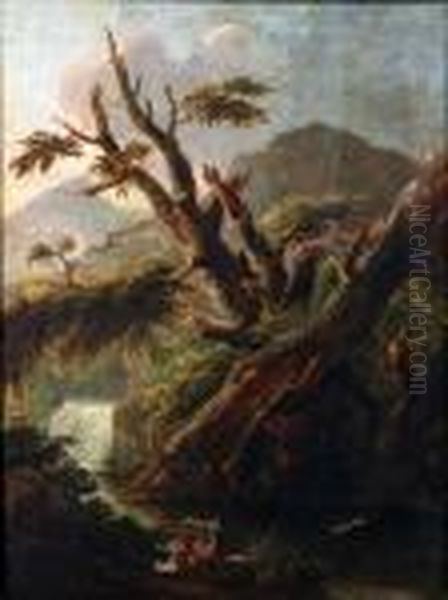 Veduta Pittoresca Oil Painting by Salvator Rosa