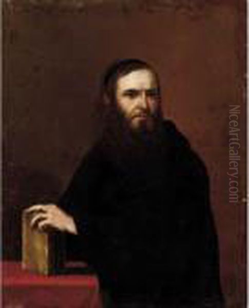 Ritratto Di Newton Oil Painting by Salvator Rosa