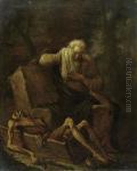 Vanitas. Die Verganglichkeit Der Macht. Oil Painting by Salvator Rosa