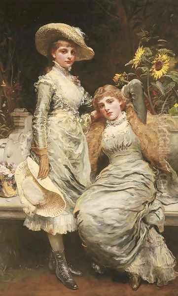 Portrait of the Misses Wilson of Tranby Croft Oil Painting by James Sant