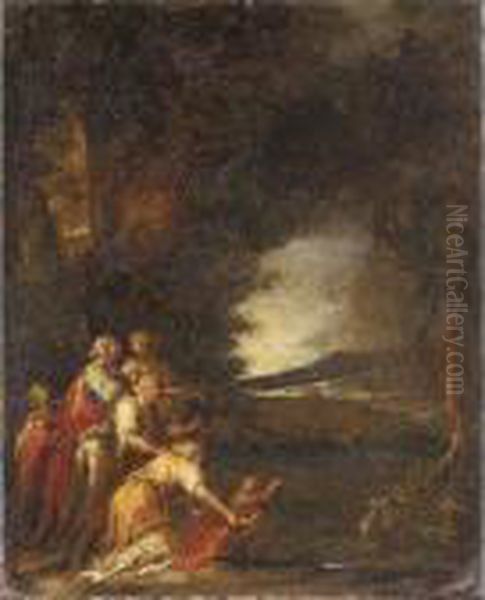 The Finding Of Moses Oil Painting by Salvator Rosa