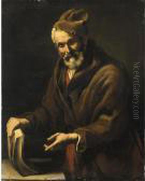 Ritratto Di Filosofo Oil Painting by Salvator Rosa