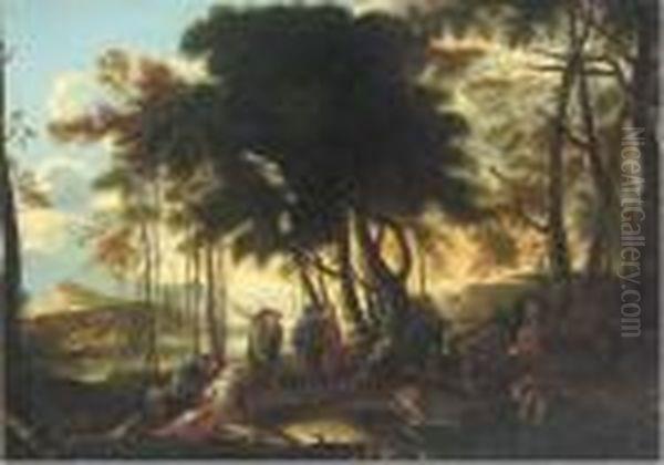 The Forest Of The Philosophers Oil Painting by Salvator Rosa