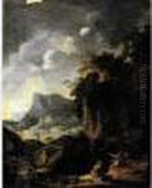 Paysage Anime. Oil Painting by Salvator Rosa