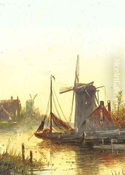 Early morning and sunset over Zaandam Oil Painting by Jan Jacob Coenraad Spohler