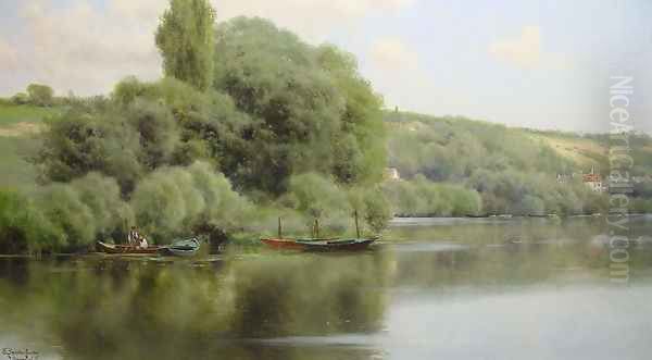 Calm Waters at Chaponval Oil Painting by Emilio Sanchez-Perrier