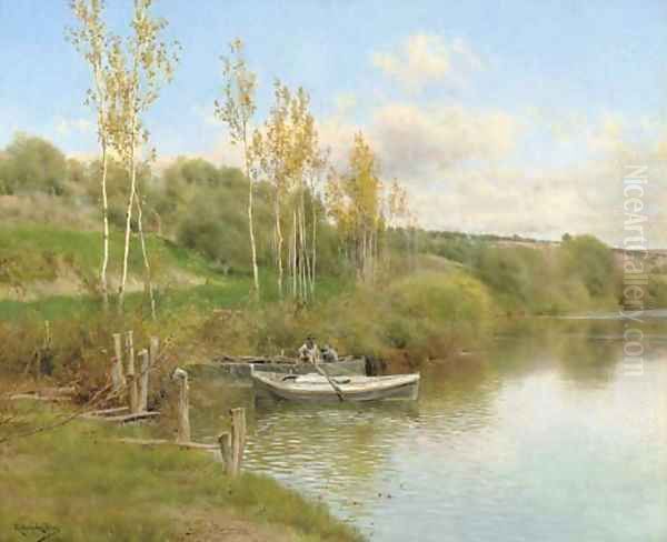 A Summer Day Oil Painting by Emilio Sanchez-Perrier