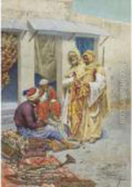 The Carpet Seller Oil Painting by Giulio Rosati