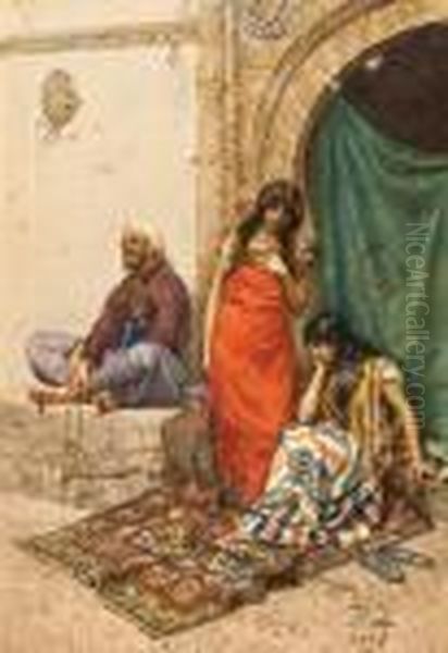 The Slave Market Oil Painting by Giulio Rosati