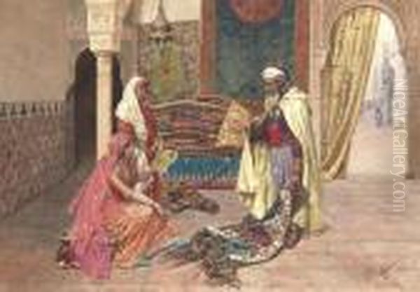 The Carpet Merchant Oil Painting by Giulio Rosati