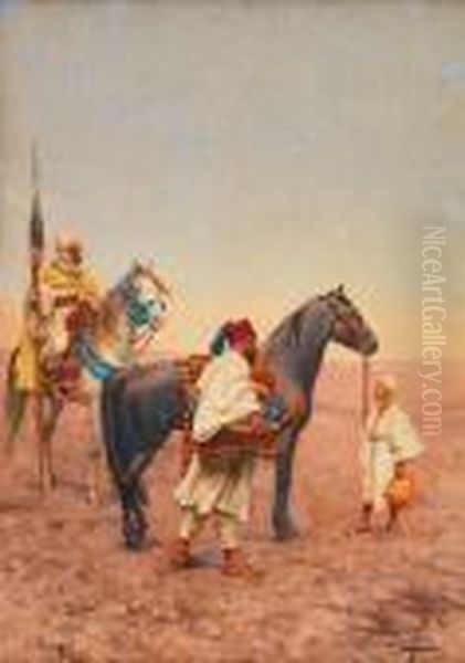 Pause Dans Le Desert Oil Painting by Giulio Rosati