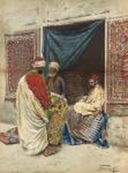 The Carpet Merchant Oil Painting by Giulio Rosati