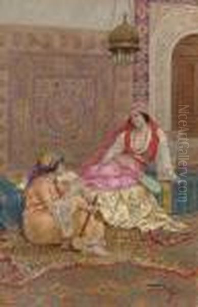 In The Harem Oil Painting by Giulio Rosati