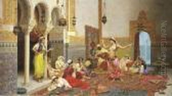 The Harem Dance Oil Painting by Giulio Rosati