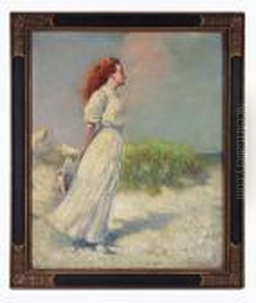 Windy Day On The Dunes Oil Painting by Harry Herman Roseland