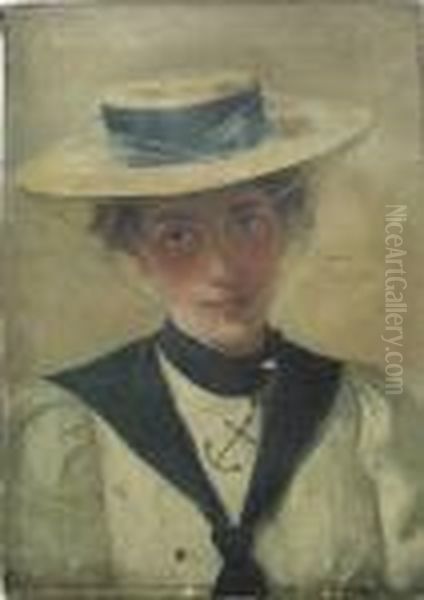 Portrait Of A Lady Oil Painting by Harry Herman Roseland