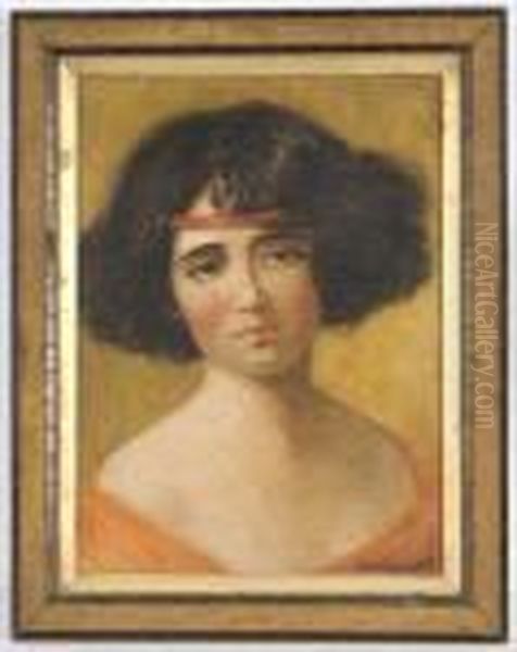 Portrait Of Agypsy Girl. by Harry Herman Roseland