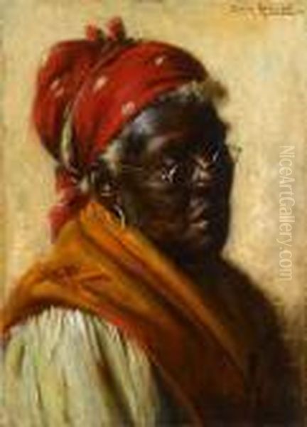 An Elderly African American Lady Oil Painting by Harry Herman Roseland