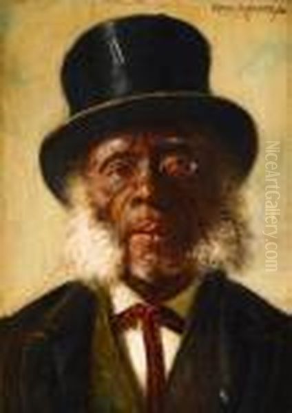 An Elderly African American Gentleman Oil Painting by Harry Herman Roseland