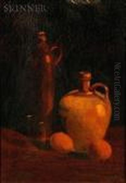 Still Life With Jugs And Lemons Oil Painting by Harry Herman Roseland