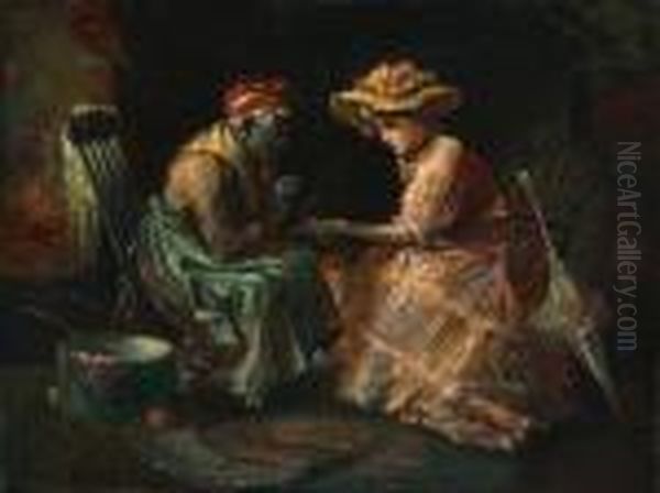 The Palm Reader Oil Painting by Harry Herman Roseland