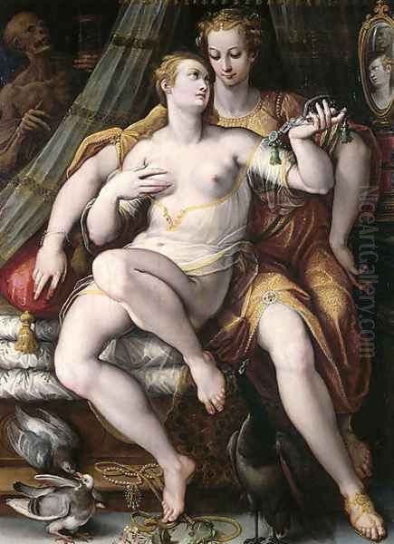 Vanity, Modesty and Death, 1569 Oil Painting by Giovanni Stradano