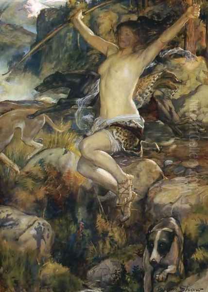 Diana of the Hunt Oil Painting by John Byam Liston Shaw