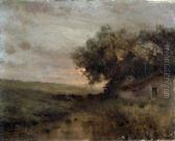 Paesaggio Al Tramonto Oil Painting by Federico Rossano