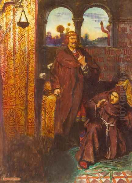 King of Scots and Andrea Browne Oil Painting by John Byam Liston Shaw