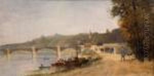 Les Bords De Seine Oil Painting by Federico Rossano