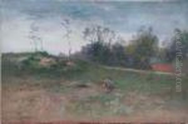 Campagna Francese Con Contadino Oil Painting by Federico Rossano