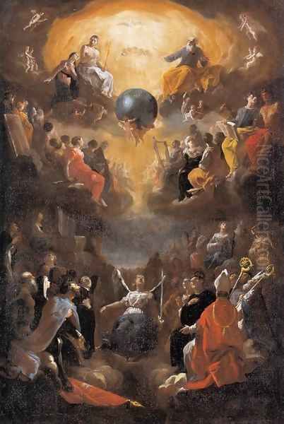 Adoration of the Holy Trinity Oil Painting by Johann Heinrich Schonfeld