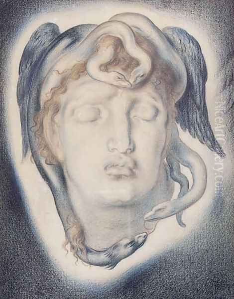 The Head of Medusa Oil Painting by Simeon Solomon