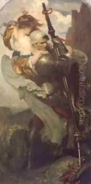 St George Oil Painting by Simeon Solomon