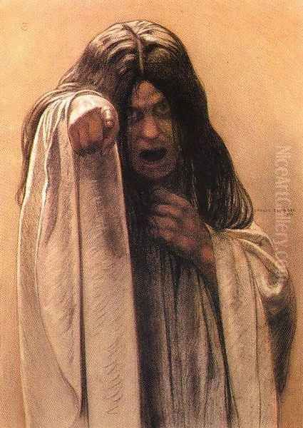 The Wave (Study) Oil Painting by Carlos Schwabe