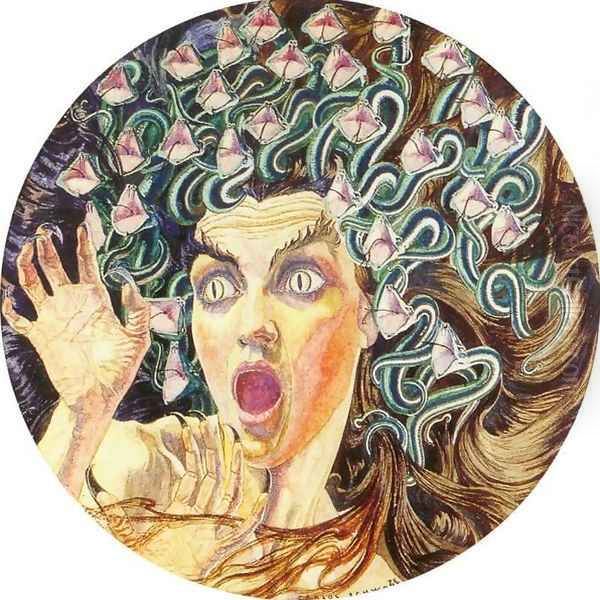 Medusa Oil Painting by Carlos Schwabe