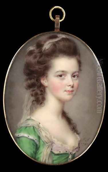 Portrait of Mrs Russell nee Cox 1781 Oil Painting by John Smart