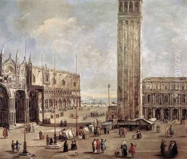 View of the Piazza San Marco from the Procuratie Vecchie 1720 Oil Painting by Antonio Stom