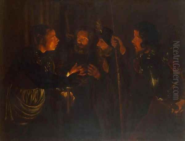 Denial of St Peter Oil Painting by Gerard Seghers