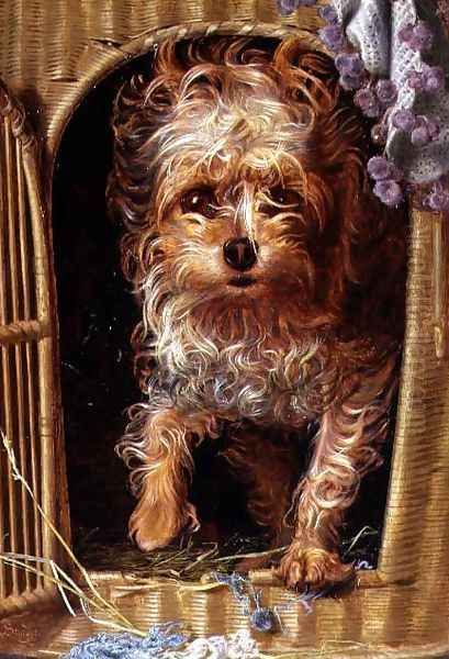 Darby, a Yorkshire Terrier Oil Painting by Anthony Frederick Sandys