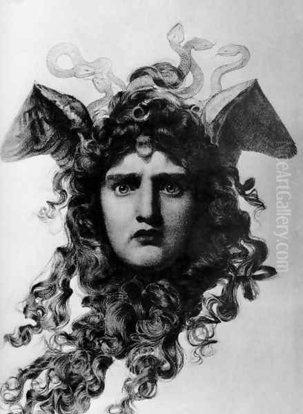 Medusa Oil Painting by Anthony Frederick Sandys