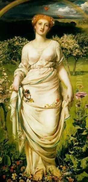 Gentle Spring Oil Painting by Anthony Frederick Sandys