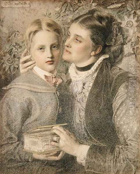 Mrs Tom Chappell and Son, 1874 Oil Painting by Anthony Frederick Sandys